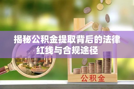 青羊揭秘公积金提取背后的法律红线与合规途径