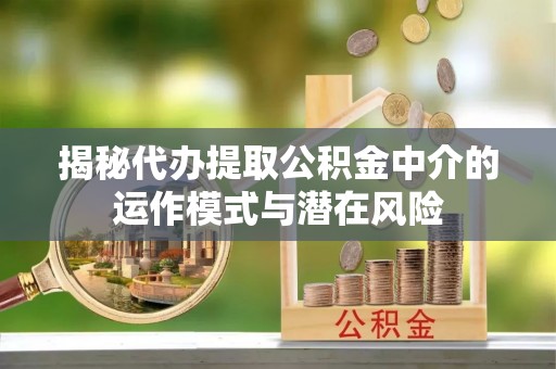 青羊揭秘代办提取公积金中介的运作模式与潜在风险